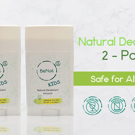 2-Pack all-Natural Deodorants for Kids & Teens