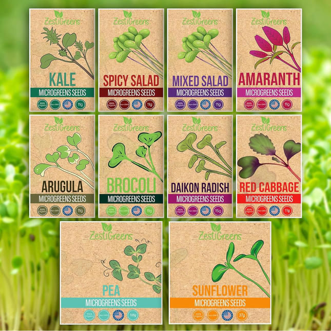 Organic Variety Pack Microgreens Seeds