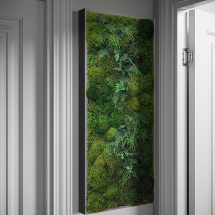 High-Profile Moss & Ferns Plant Painting Handmade 40” x 18”