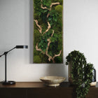 Sandwood Branch Moss & Ferns Plant Painting Handmade 40” x 18”