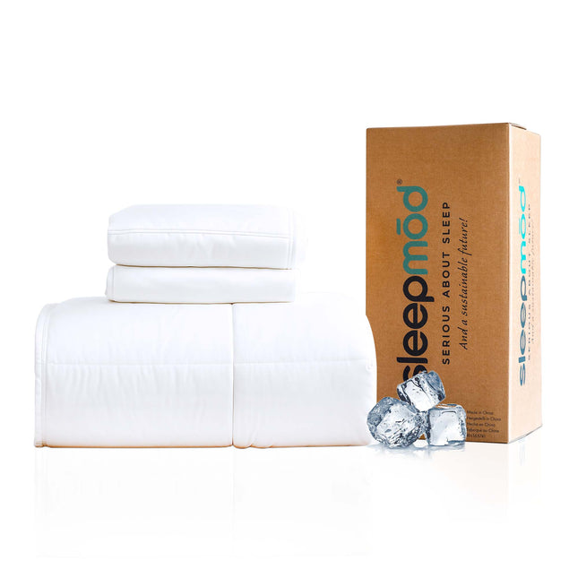 Cooling Comforter Set – Temperature-Regulating Eucalyptus Silk Comforter & Pillow Shams