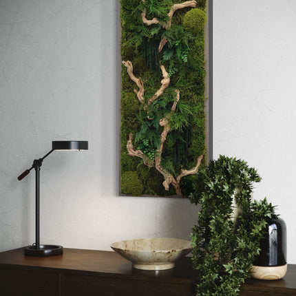 Sandwood Branch Moss & Ferns Plant Painting Handmade 40” x 18”