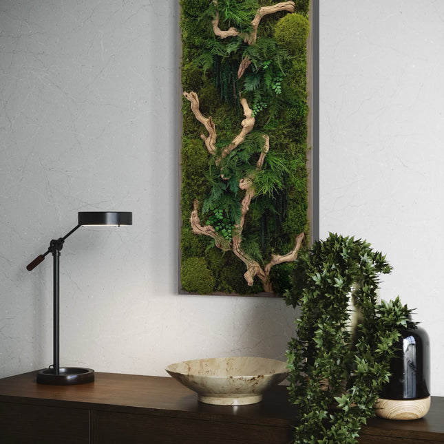 Sandwood Branch Moss & Ferns Plant Painting Handmade 40” x 18”