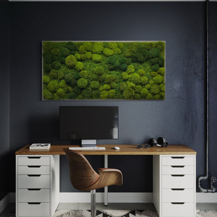 Moss Wall Preserved High Profile Moss in Gray Frame