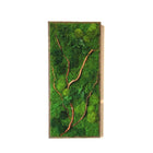 Natural Branch Moss & Ferns Plant Painting Handmade 18” x 40”