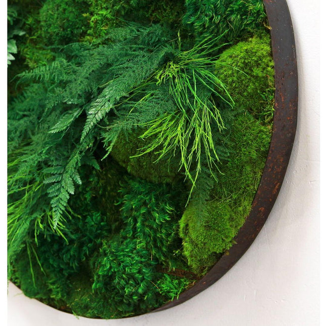 Fern & Moss Whisky Barrel Plant Painting Handmade 22”-25” Round