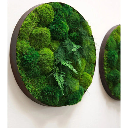 Fern & Moss Whisky Barrel Plant Painting Handmade 22”-25” Round