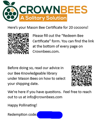 Cabana Bee House & Complete Kit with Bee Certificate