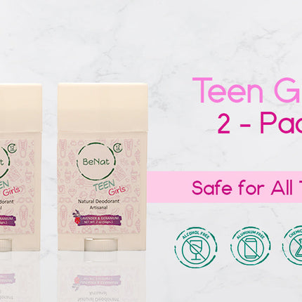 2-Pack all-Natural Deodorants for Kids & Teens
