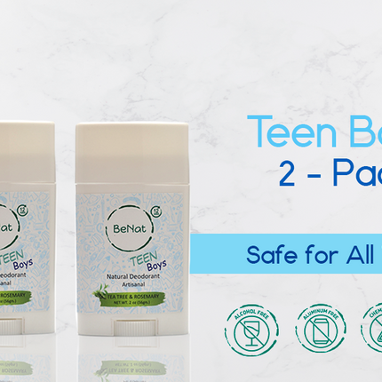 2-Pack all-Natural Deodorants for Kids & Teens
