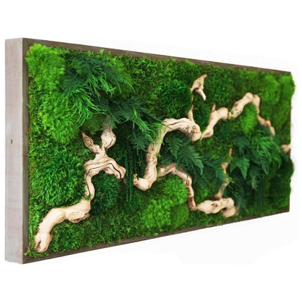 Sandwood Branch Moss & Ferns Plant Painting Handmade 40” x 18”