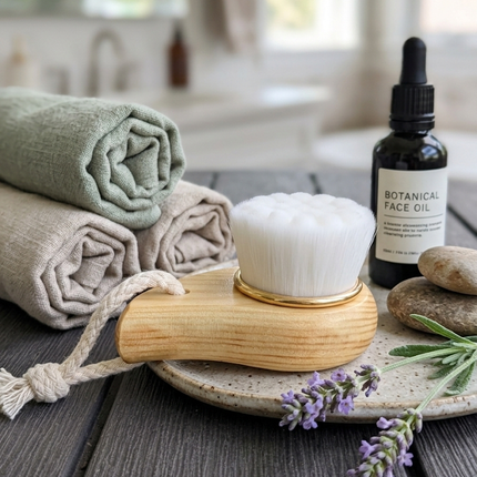 Facial Brush with Bamboo Handle
