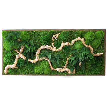 Sandwood Branch Moss & Ferns Plant Painting Handmade 40” x 18”