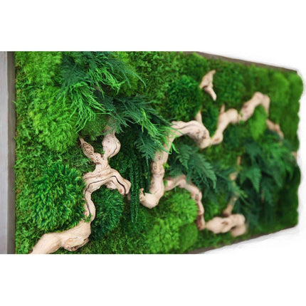 Sandwood Branch Moss & Ferns Plant Painting Handmade 40” x 18”
